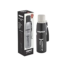 Nayasa Superplast March-On Single Wall Stainless Steel Water Bottle, Black, 1 Piece