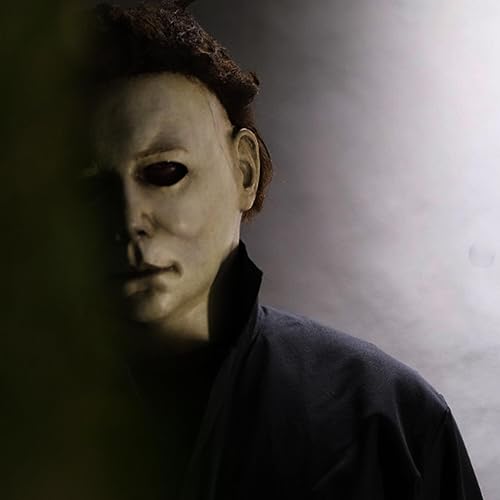 Miniatura 4 de Máscara de Halloween de Michael 1978, máscara de látex blanco para adultos con agujeros para ojos y nariz, accesorio de disfraz de película