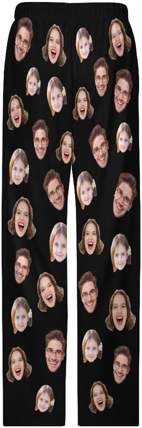 Custom Pajama Pants for Men Women – Personalized PJ Pants with Face Pet Photo - Image 5