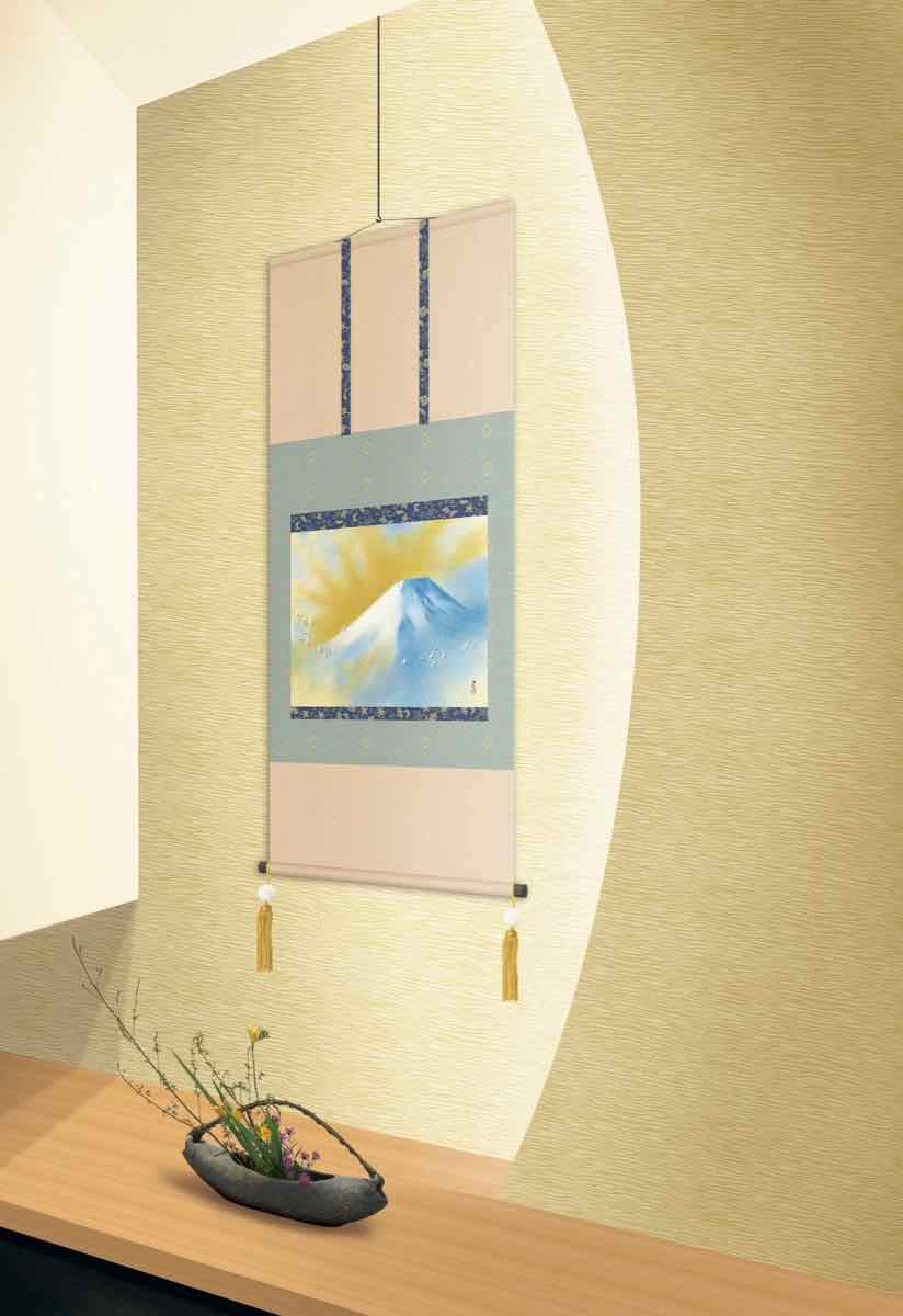 Amazon.co.jp: 10年保証 掛け軸 掛軸 名画複製画 霊峰飛鶴 横山 大観