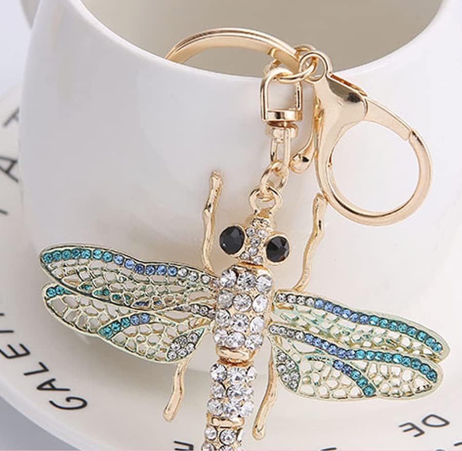 ARFUKA Keychain Dragonfly Insect Pendant Keychain Rhinestone Crystal Keyring Car Key Chain Key Holder Handbag Purse Charm, Gift Ideas for Her, Gift Exchange Ideas image 5