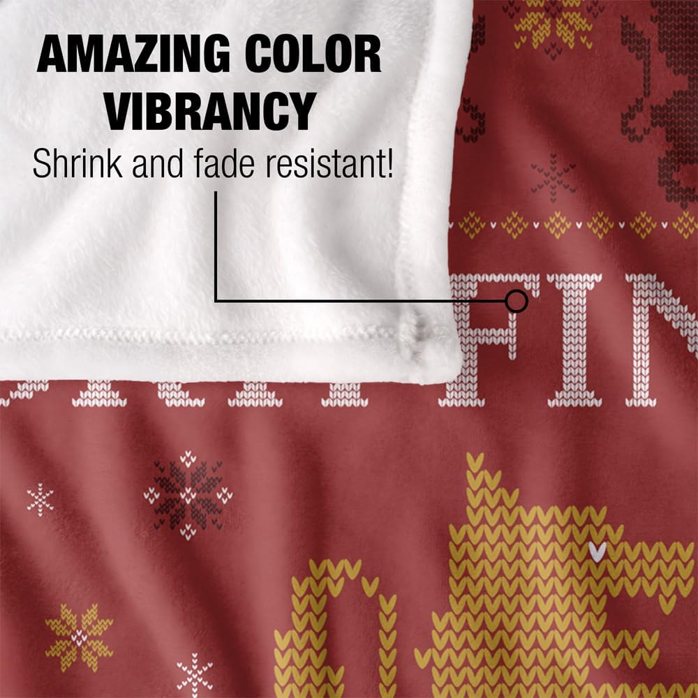 Harry Potter Blanket, 60"x80" Gryffindor Ugly Christmas Silky Touch Super Soft Throw Blanket