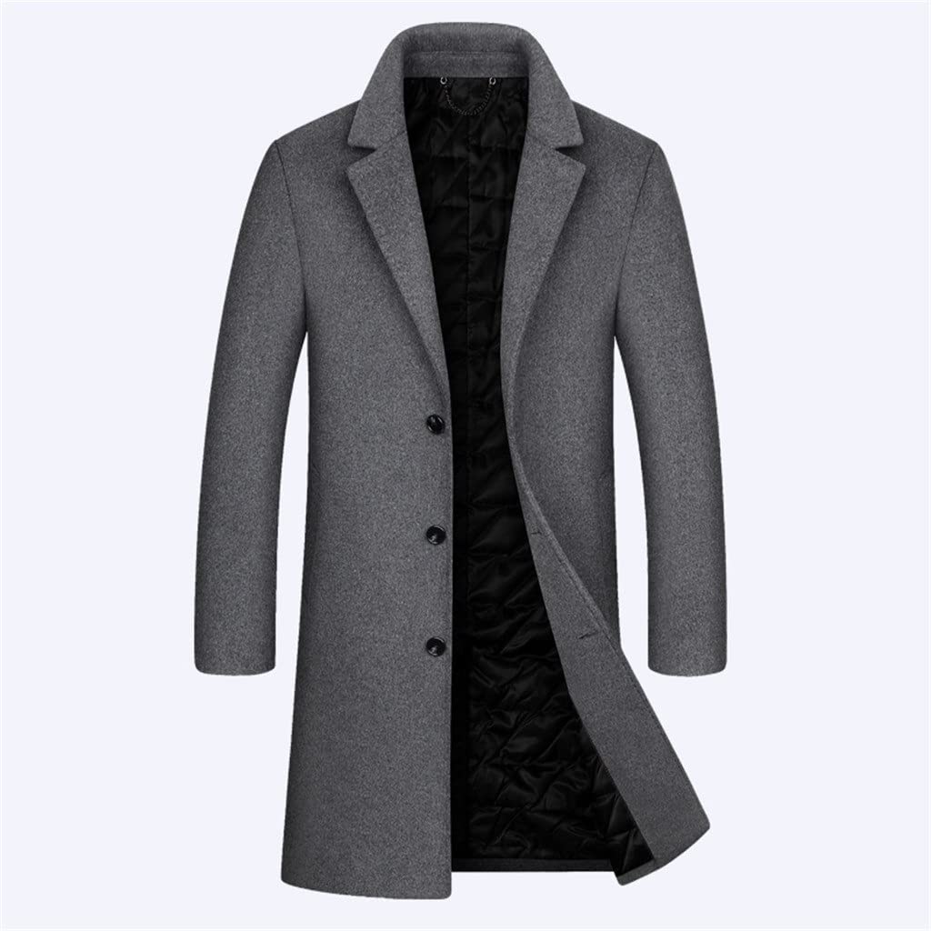 Amazon.com: YMGSCC Men's Mid-Length Woolen Coat Autumn and Winter Amazon.com: YMGSCC Men's Mid-Length Woolen Coat Autumn and Winter