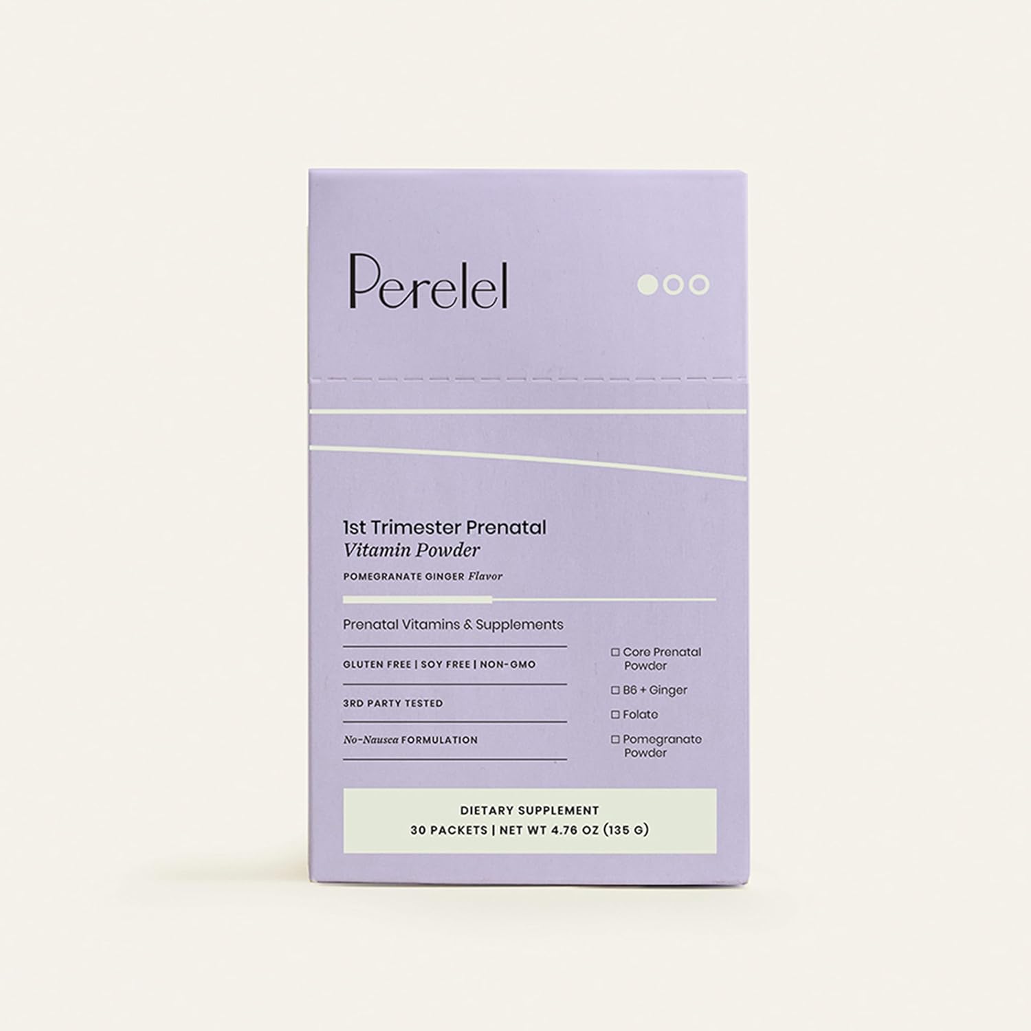 Perelel 1st Trimester Prenatal Multivitamin Powder Daily NoNausea Formula with