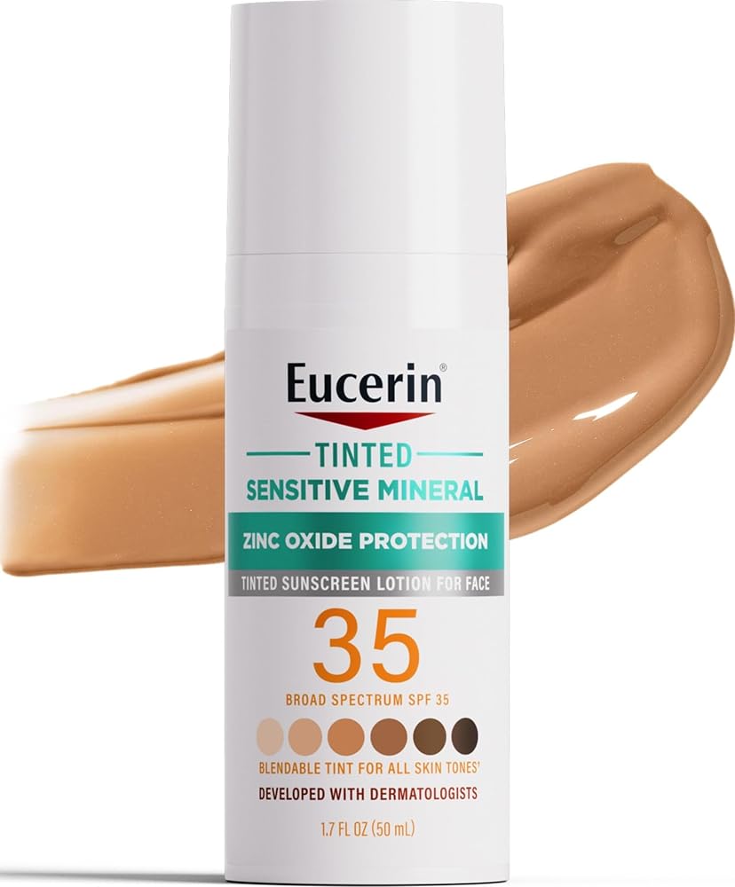 Eucerin 틴트 센서티브 미네랄 페이스 자외선 차단 로션, SPF 35, 50ml(1.7액량 온스) — 사진 1