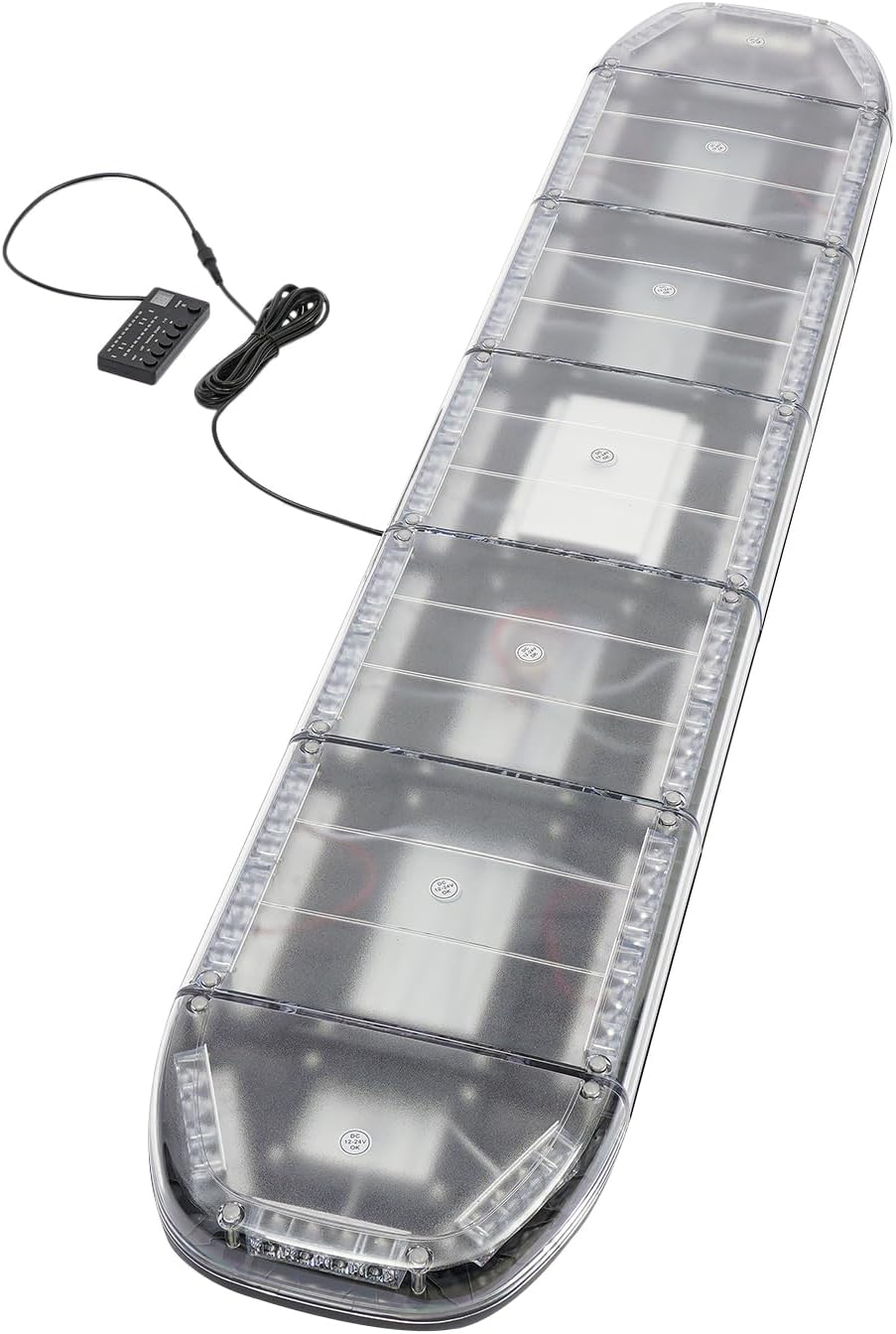 60 Inch Rooftop Strobe Emergency Lights Bar, Led Yellow Warning Beacon Strobe Light with 104 Led Lamp Beads & 16 Flash Modes Roof Top Emergency Safety Flashing Plow Light for Universal Trucks Etc