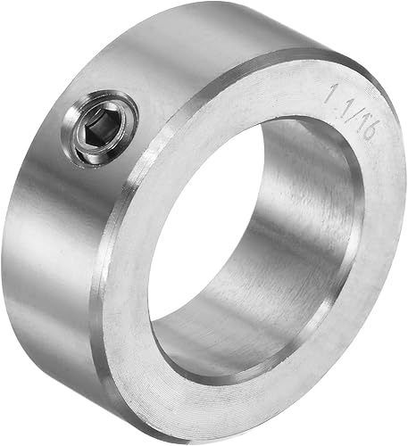 uxcell Juego de collares de tornillo de 1-18 pulgadas de diámetro interior 304 collares de eje de acero inoxidable, 1-34 pulgadas de diámetro