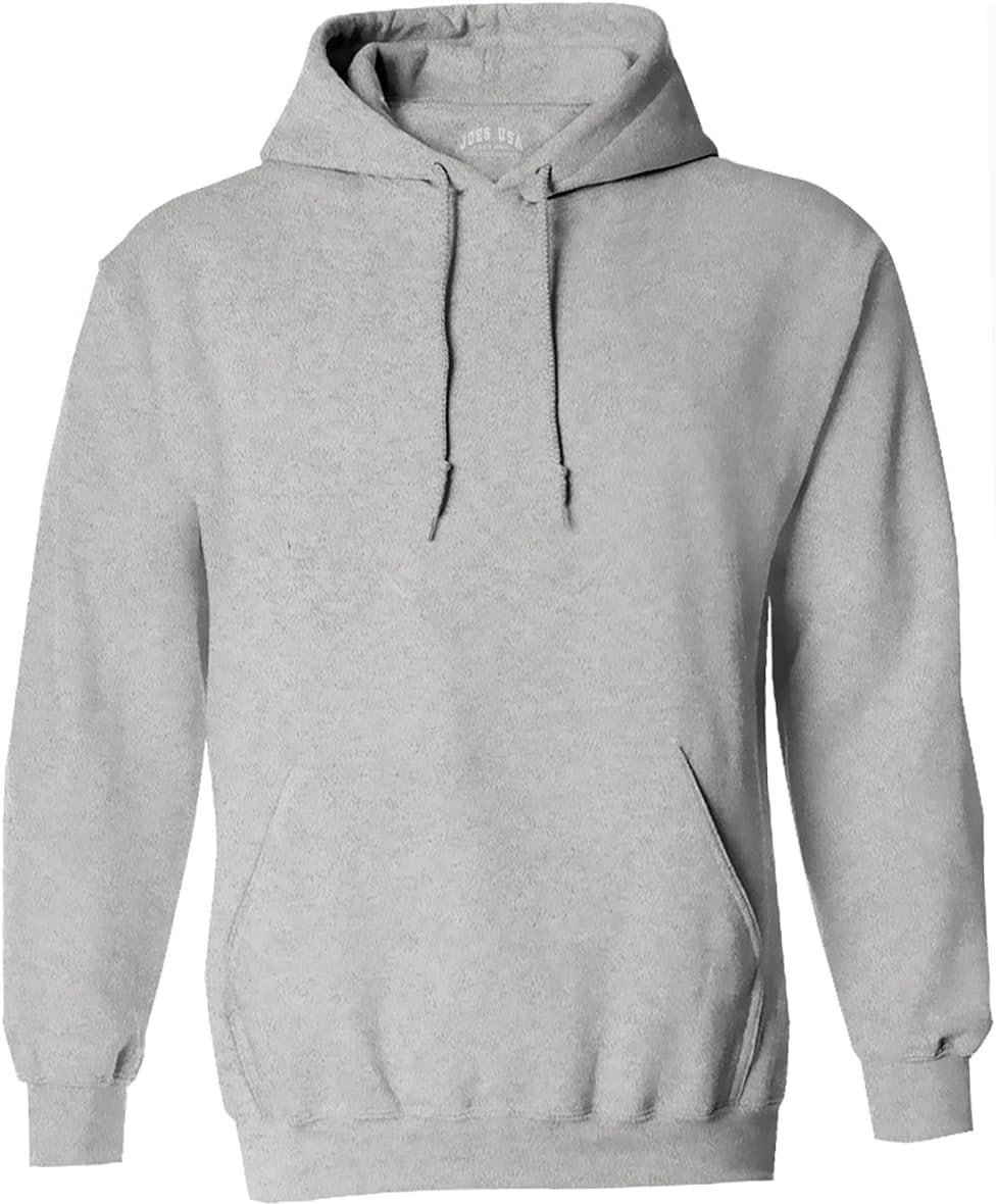Joe's USA Men’s Fleece Pullover Hoodie – Casual Hooded Sweatshirt 4XL-Ash