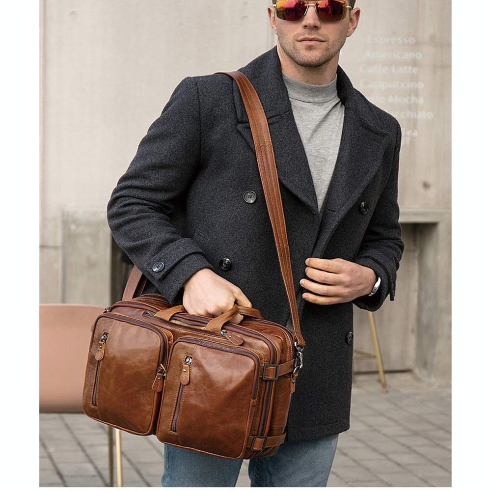 Sacs Messagers pour Hommes Hommes en cuir vintage Sac à dos Laptop Messenger Porte-documents Daily Casual Sport épaule Voyage d'affaires pour le Travail