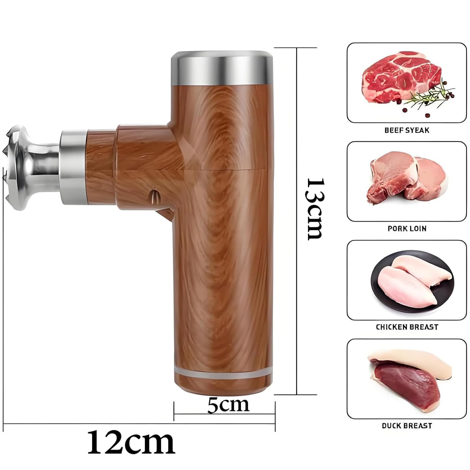 Batticarne elettrico, portatile, 6 livelli di velocità, testa in acciaio inox 304, per manzo, maiale, pollo, martello da cucina, senza fili e facile da usare