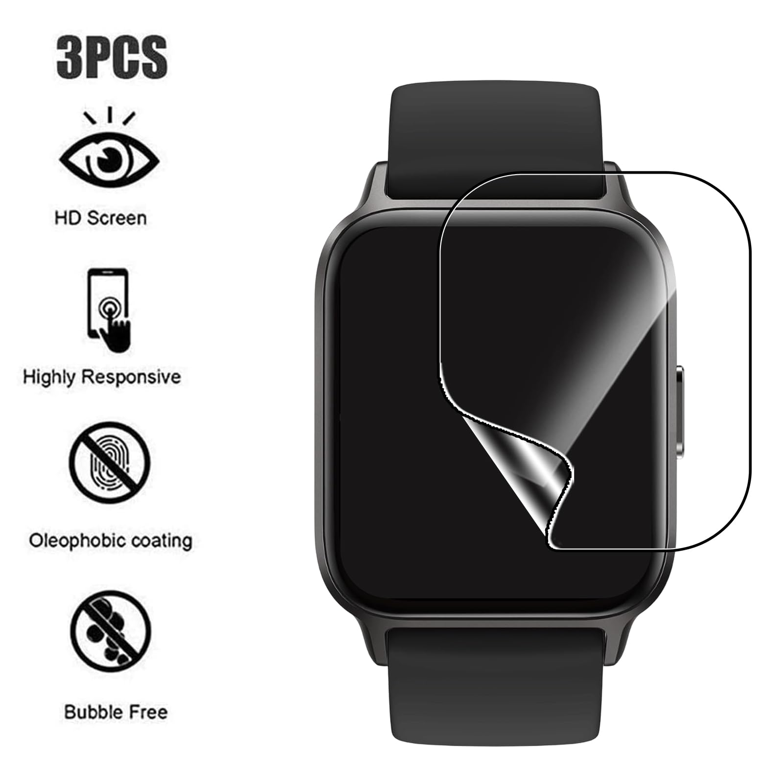 5 Pièces Protection Écran Pour Ice-Watch - ICE Smart 3.0 Square 1.78