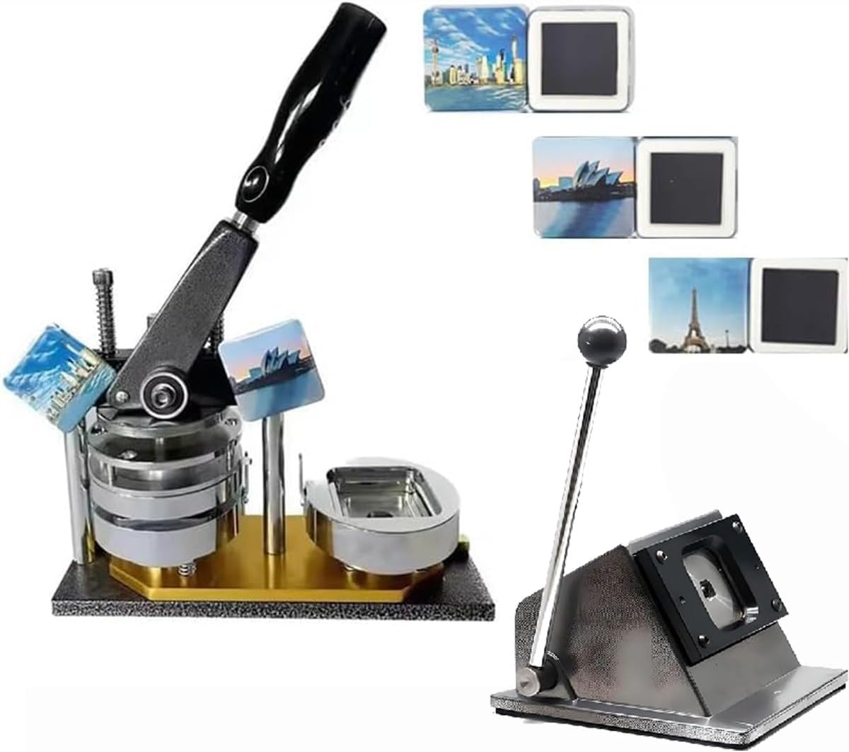 Fridge Magnet Machine Badge Maker Machine,50 * 50mm Fridge Magnet Making Machine Kit DIY Square Photo Picture Badge Button, Gift Button, Use in Refrigerators and Anywhere There is