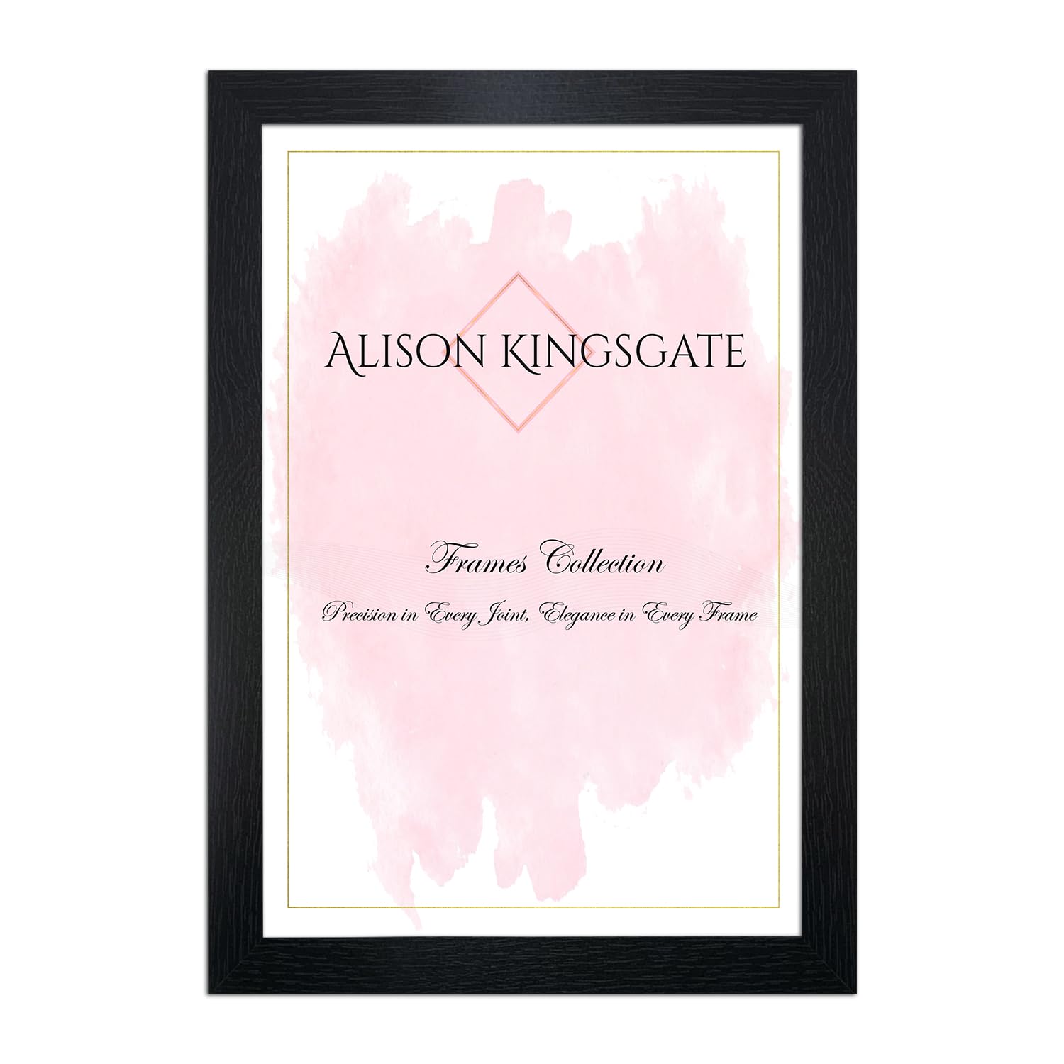Alison Kingsgate Modern A3 Black Picture Frame - Engineered Wood Photo Frame with Shatterproof Perspex Front - Ideal for Posters, Certificates & Artwork