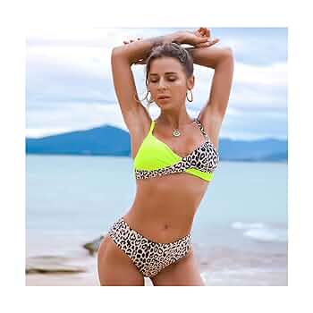 Amazon.co.jp: 女性用2ピース水着 カラーブロッククリスクロス