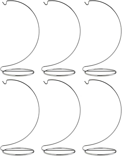 Creative Hobbies Soporte de exhibición de alambre cromado plateado de 10 pulgadas de alto para exhibir adornos de Navidad, terrarios de vidrio,