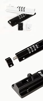 Combination Bolt gate Lock (OWACH AL-971) Combi Bolt Latch,Sliding Barrel Bolt Lock, Stainless Steel Sliding Bolt (Black)