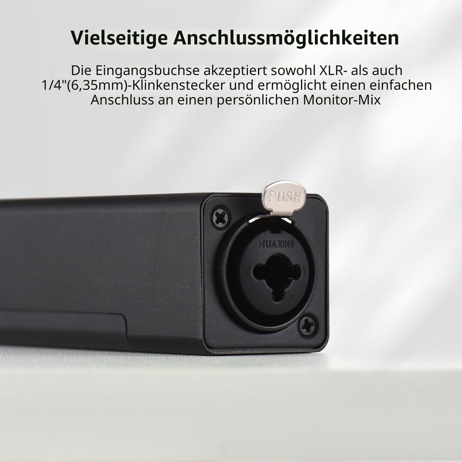 Btuty In-Ear-Monitor-Verstärker, tragbarer Stereo-Kopfhörer-Verstärker mit XLR/6,35-mm-Eingang, 3,5-mm-Ausgangsbuchse, Mono-/Stereo-Schalter, Lautstärkeregelung für Musiker, Keyboarder, Schlagzeuger