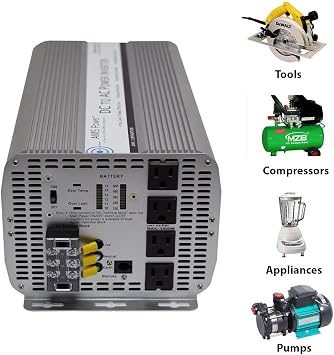 AIMS 5000W 12V Modified Sine Inverter 120V GFCI Terminal Block