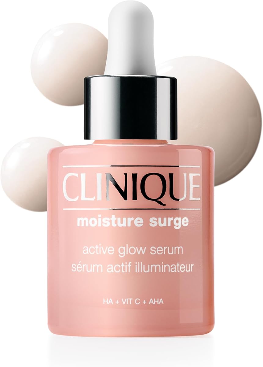 Suero Moisture Surge Active Glow con ácido láctico, ácido hialurónico + vitamina C | Hidratante, ligero y sin aceite