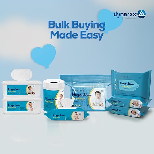 Miniatura 7 de Dynarex Toallitas para bebés, toallitas sin alcohol para bebés con lanolina y aloe para hidratar la piel, cierre a presión, no tejidas y perfumadas,