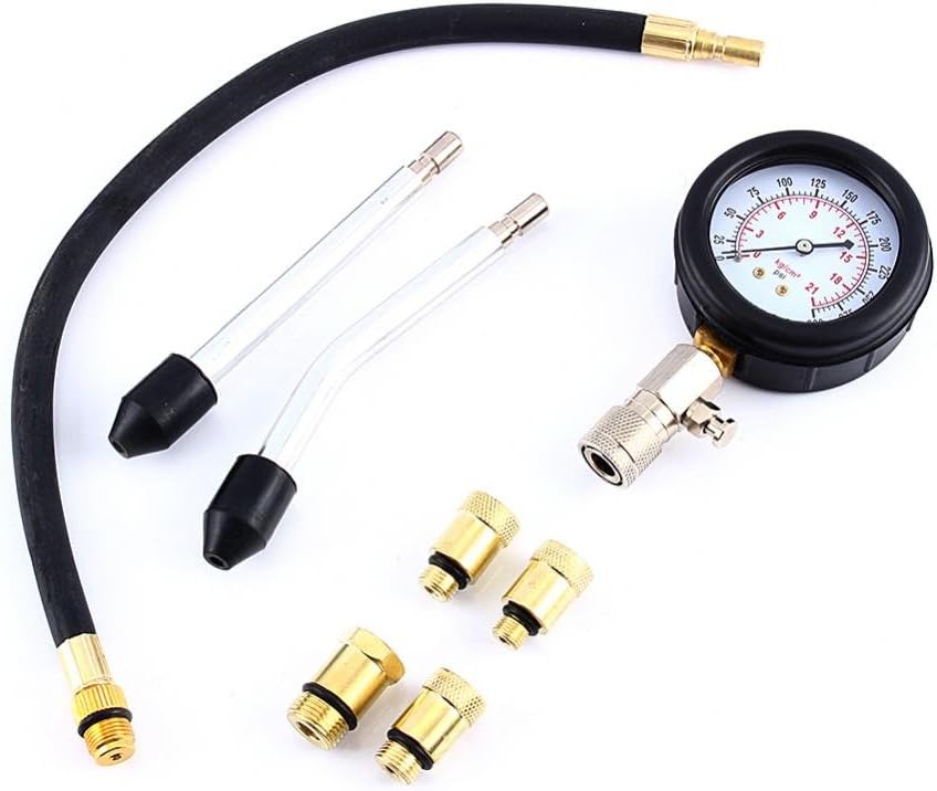 Compression Meter Compression Tester Compression Tester Test Device Automotive Gasoline Engine Compression Measuring Device Kit Automotive Tool Measuring Device with Carrying Case