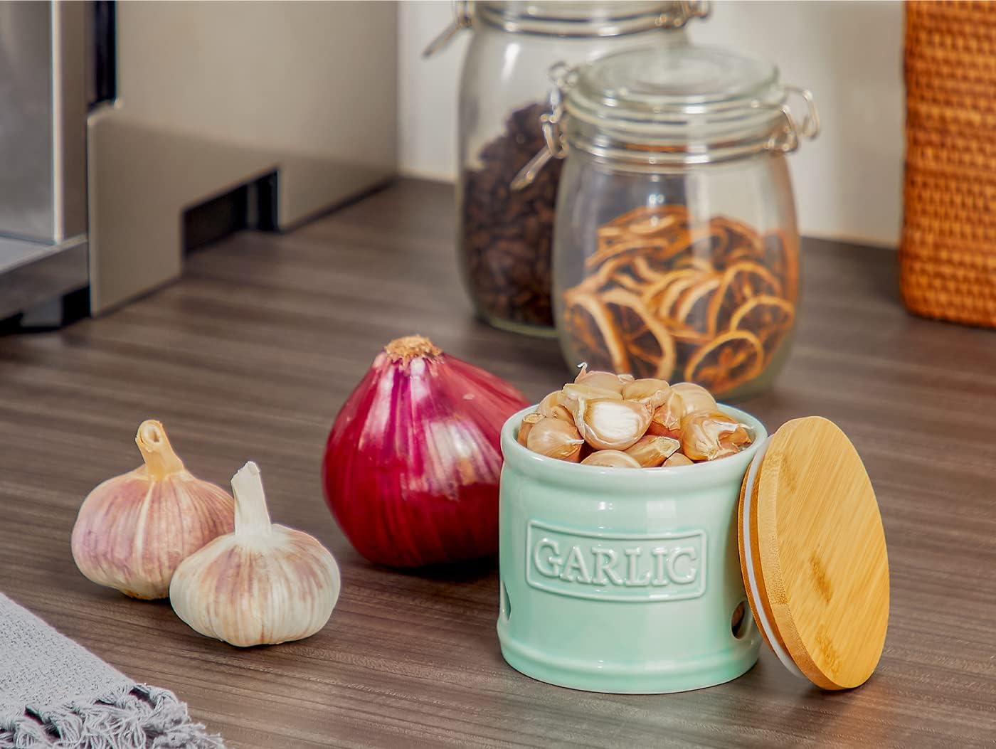 ONEMORE Garlic Keeper Bundle - Red & Mint Green