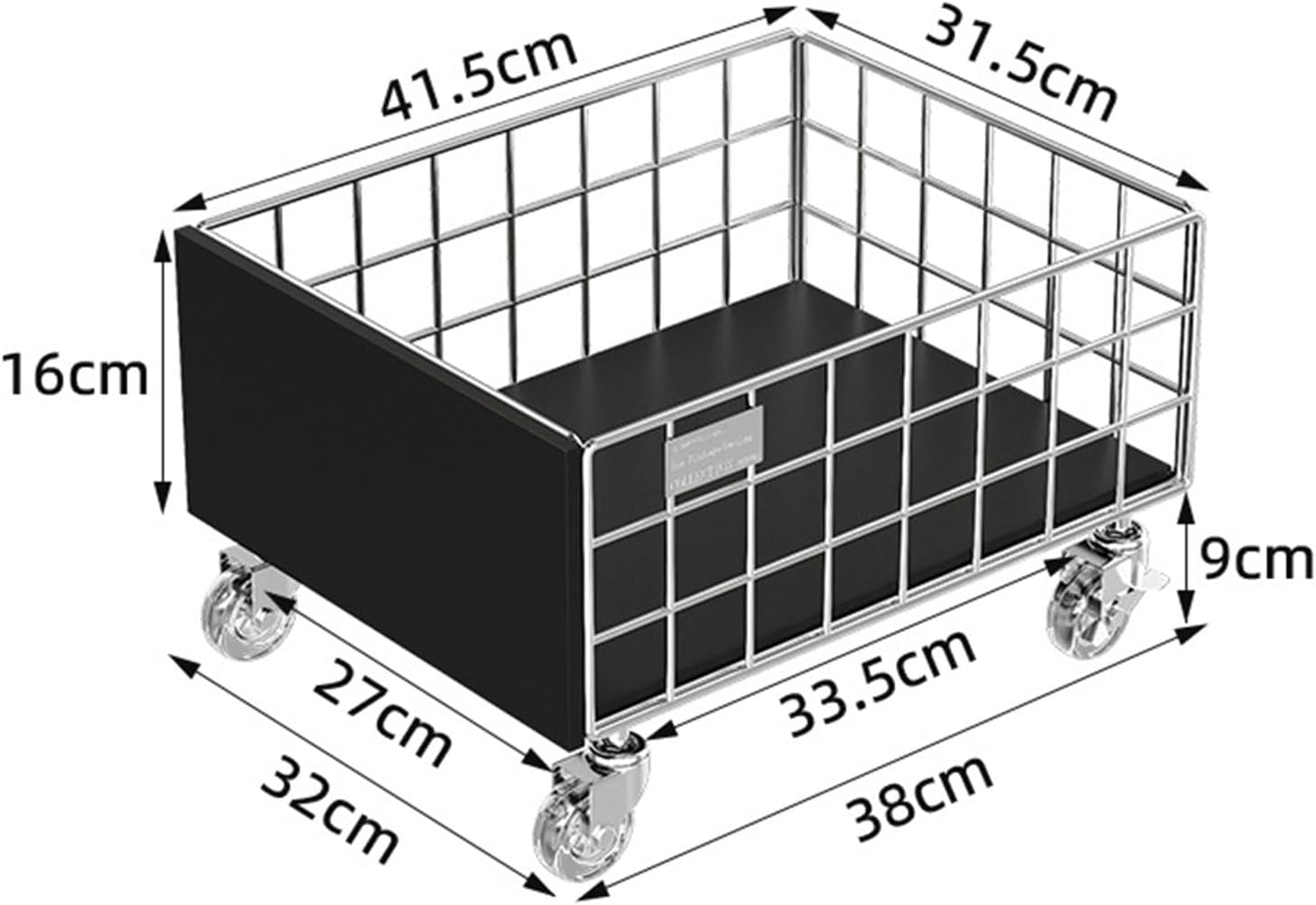 2X Bathroom Under Sink Organizers and Storage, Utility Rolling Cart for Storage Under Desk Metal Mesh Bin for Toys, Crafts, Clothes, Towels, Toiletries