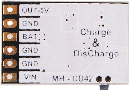 Miniatura 9 de MakerFocus 6 unids 2A 5V descarga de carga módulo integrado 3.7 V 4.2 V para batería de litio 18650 con aumento de carga Módulo de placa PCB de