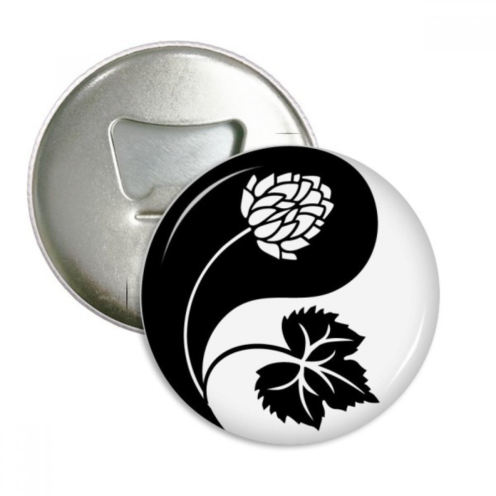 Cadeau bouddhisme original lot de 3 badges décapsuleurs fleur yin-yang