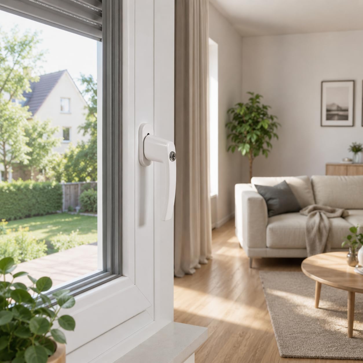 Fenstergriffe abschließbar 12er Set, weiß, mit Schlüssel | Für Kinderzimmer, Schlafzimmer, Küche und Balkon, einheitlicher Austausch mehrerer Fenster