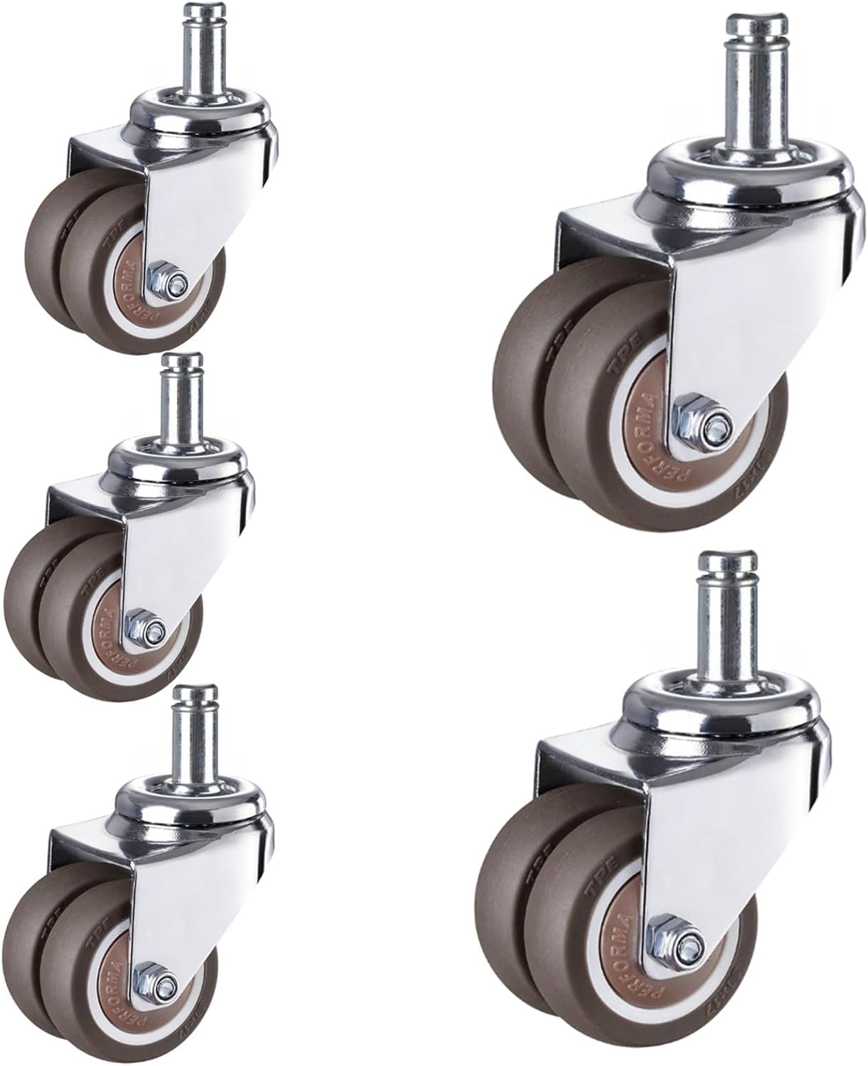 Roulettes pivotantes robustes en acier pour mobilier de bureau