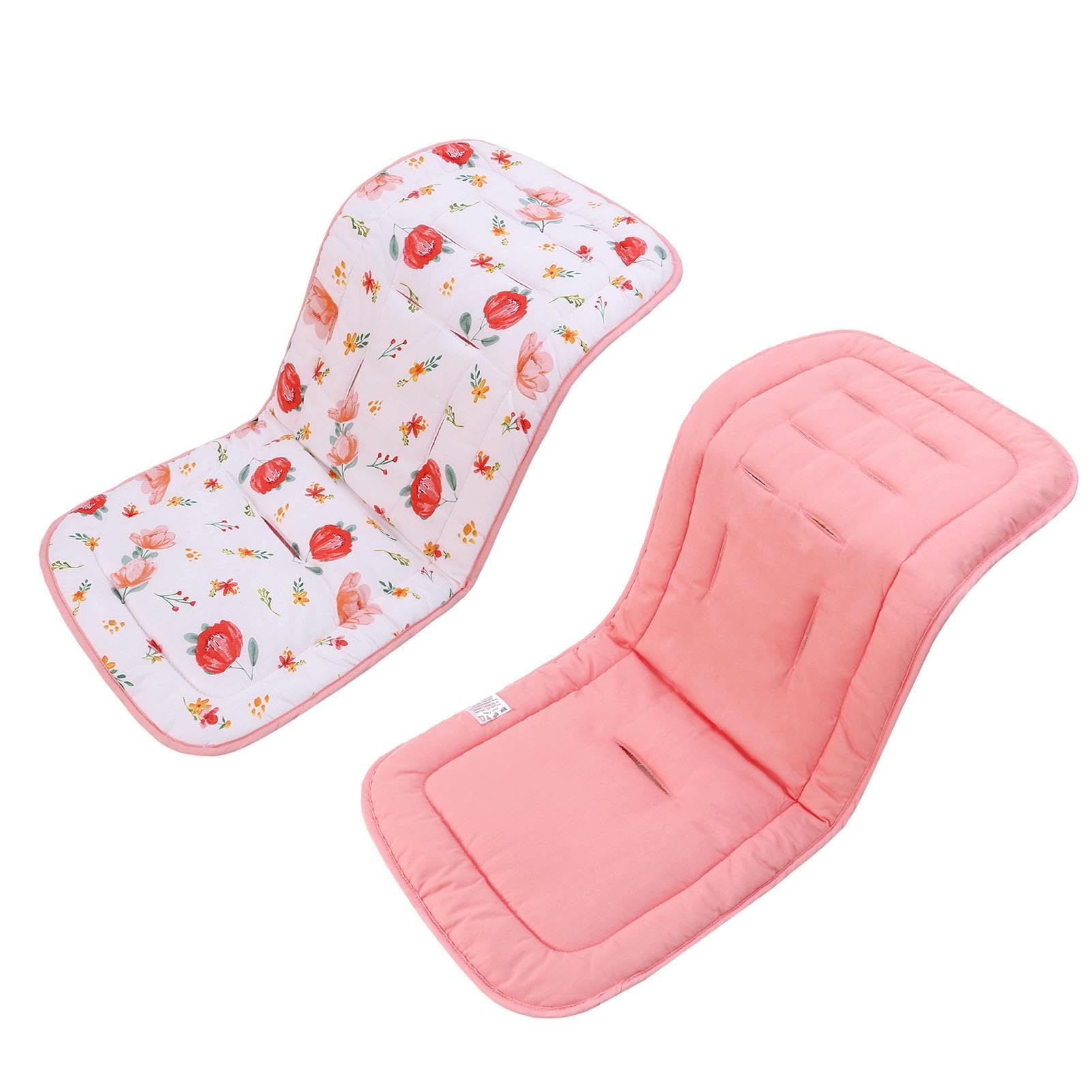 Honhoha Baby Pushchair Seat Liners, Pram Liner 100 Cotton, Toddler Pushchair Seat Liners, Cooling Stroller Cushion, Reversible Stroller Pad for Strollers and High Chairs