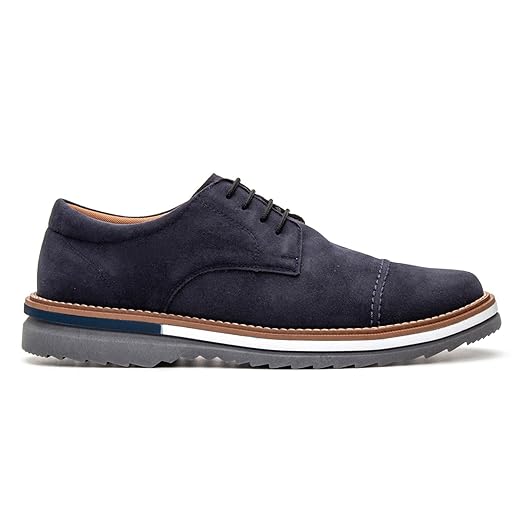 Sapato Oxford Masculino em Camurça Estilo Brogue Inglês Sola Bicolor Costurada Conforto e Elegância
