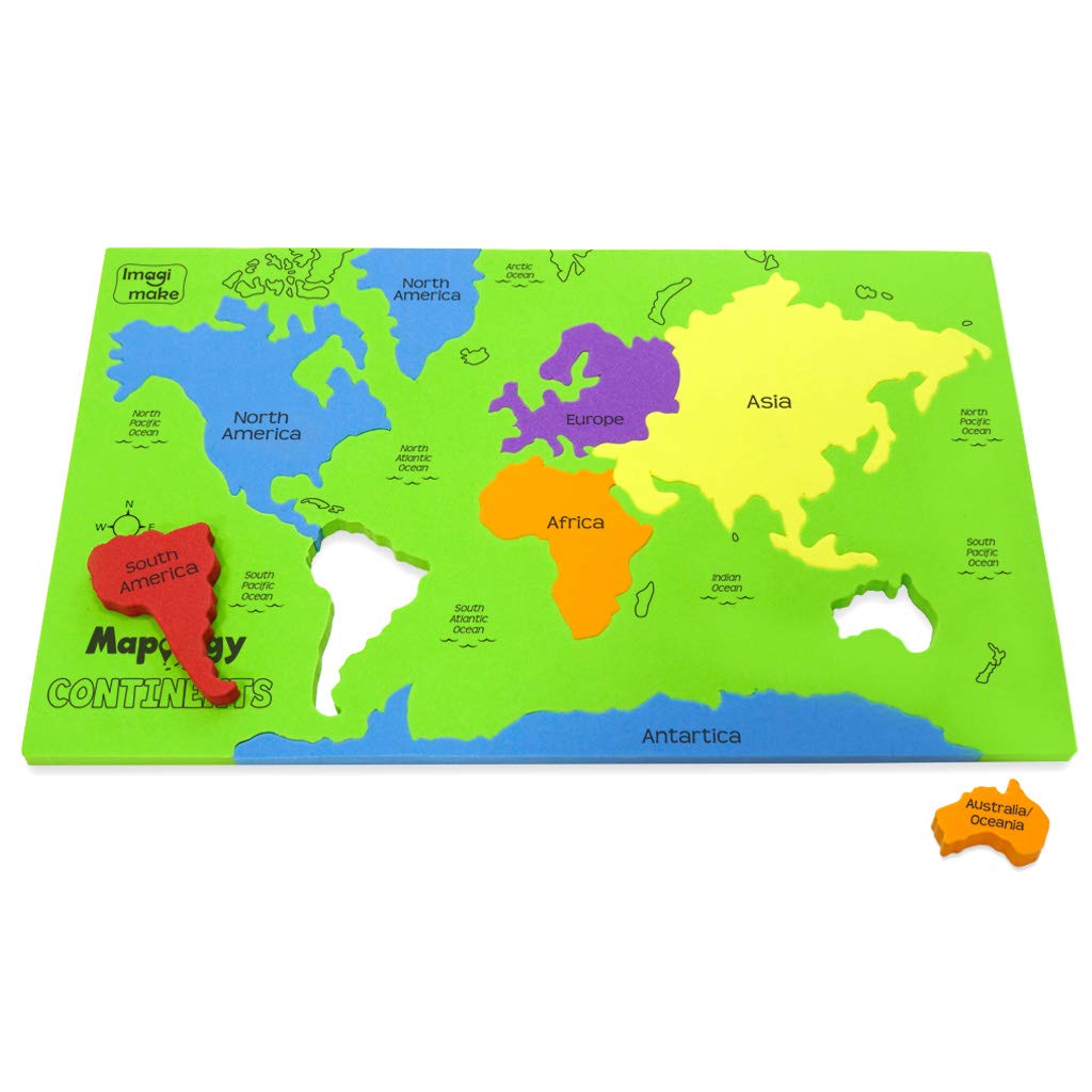Imagimake Mapology Continents - Educational Toy and Learning Aid for Boys and Girls - Map Puzzle, Kid