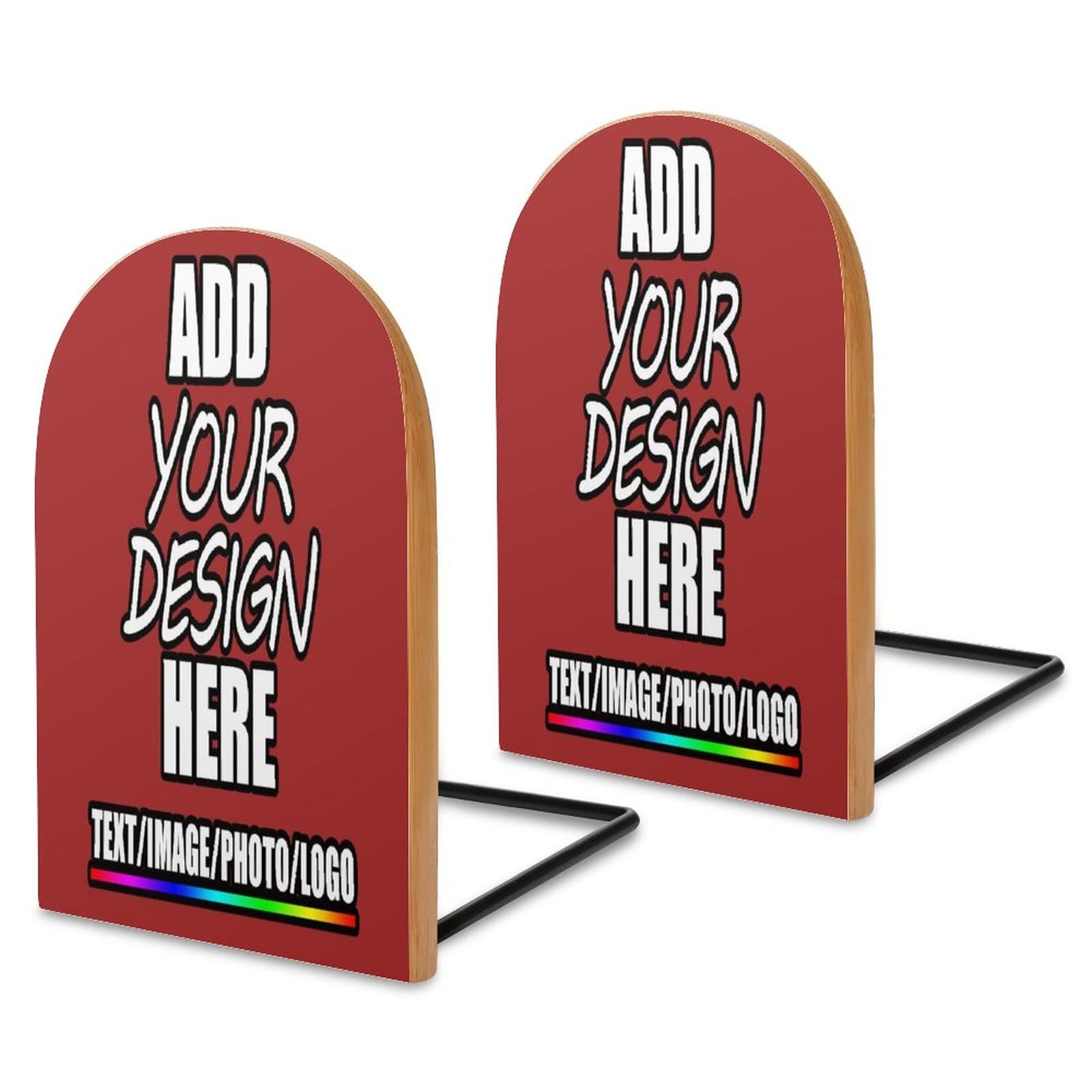 Custom Wood Bookends Personalized Desktop Bookend for Home Office Library School Study Decoration Gift Brown