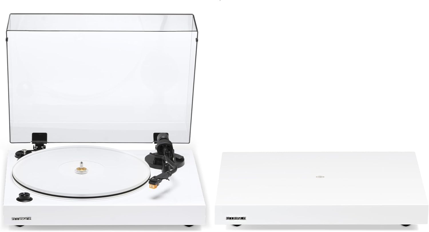 Fluance RT85N Reference High Fidelity Vinyl Turntable Record Player with Nagaoka MP-110 Cartridge and Anti-Vibration Wood Isolation Base - Piano White