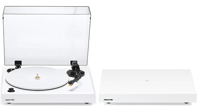 Fluance RT85N Reference High Fidelity Vinyl Turntable Record Player with Nagaoka MP-110 Cartridge and Anti-Vibration Wood Isolation Base - Piano White