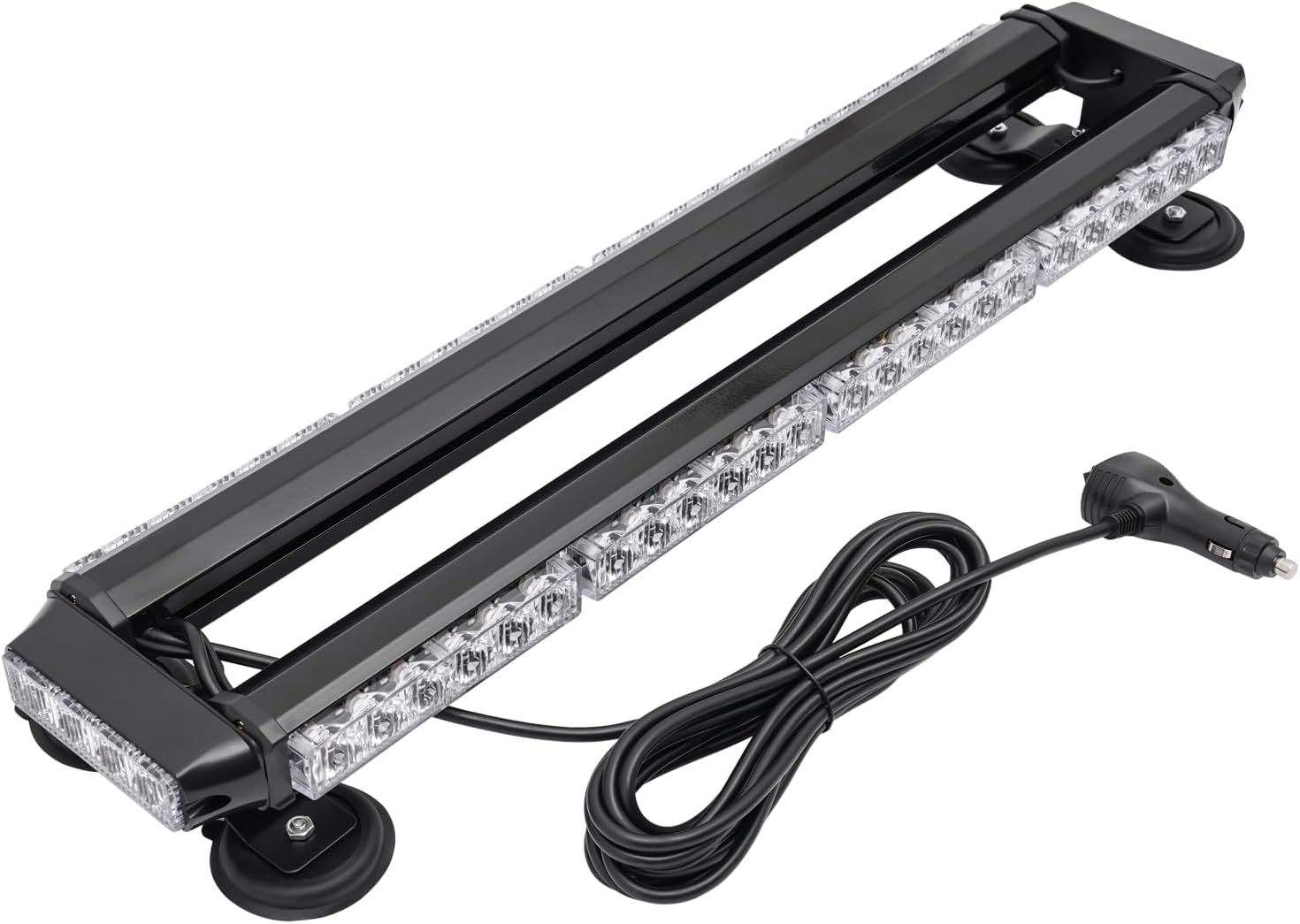 26" 56 LED Blue Strobe Flash Light Bar, Emergency Strobe Light PVC Aluminum Alloy Strobe Flash Light with Power Cord Length 4.84m