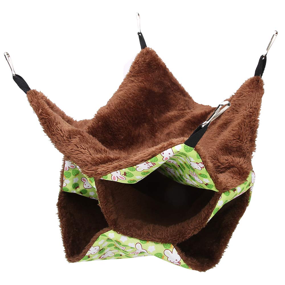 Hamaca para ratas hurones de 3 niveles, accesorios para jaulas para cobayas, hamaca para chinchillas para animales pequeños Petauro de azúcar loro chinchilla (verde)