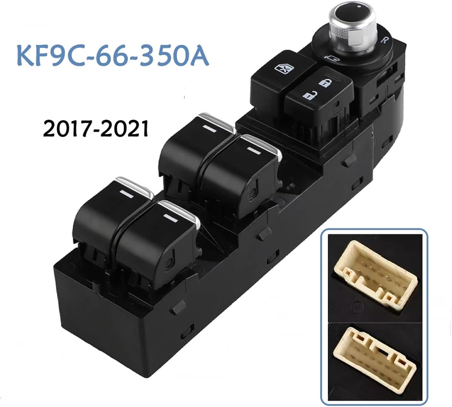 KF9C-66-350A Electric Master Power Window Control Switch Front Left Side Lifter Button Compatible with Mazda CX5 2017 2018 2019 2020 2021