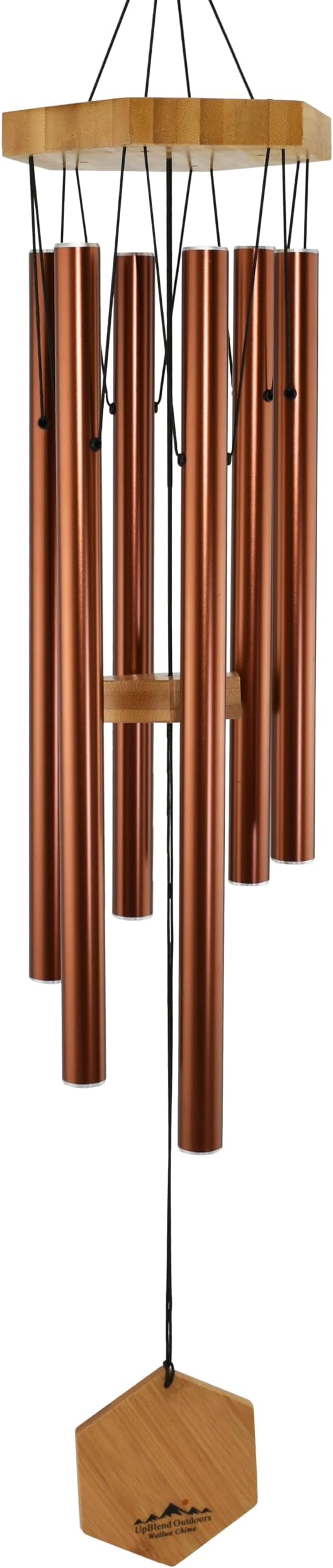 UpBlend Outdoors Wind Chimes for Outside - 29" Copper-Red Wind Chime Outdoor, Zen Garden Chimes for Outdoors, Tin Windchime, Decor Windchimes for Mom, Grandma, Gifts for Her