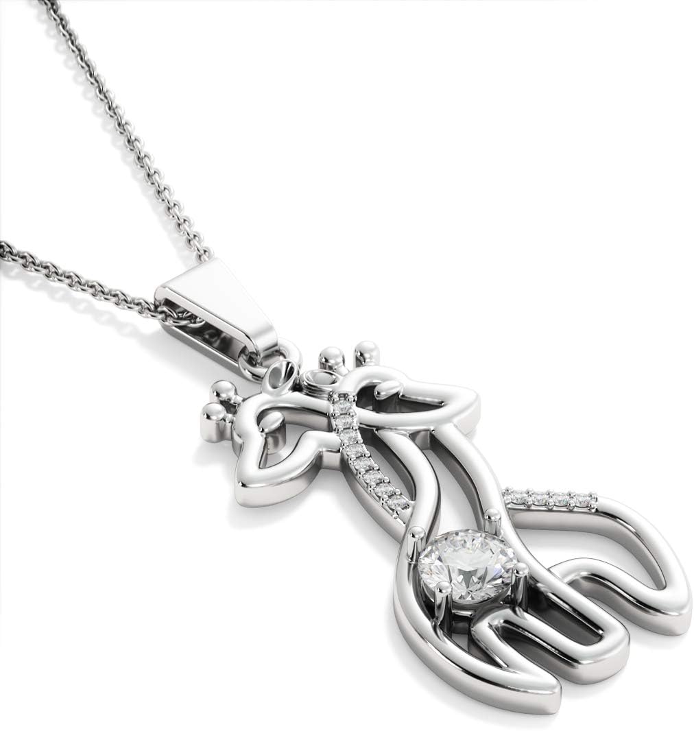 To My Daughter "Not Even Time" Graceful Love Giraffe Necklace with Message Card and Gift Box. Gift for Daughter. Daughter Gift. Necklace for Daughter. Gift for Daughter