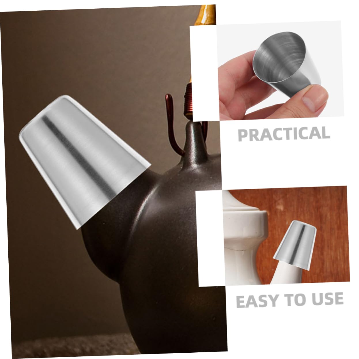 CONGARTENO 6pcs Stainless Steel Tea Kettle Spout Covers Dust Covers for Teapot Spout Easy to Replace Fit Essential Kitchen Accessory