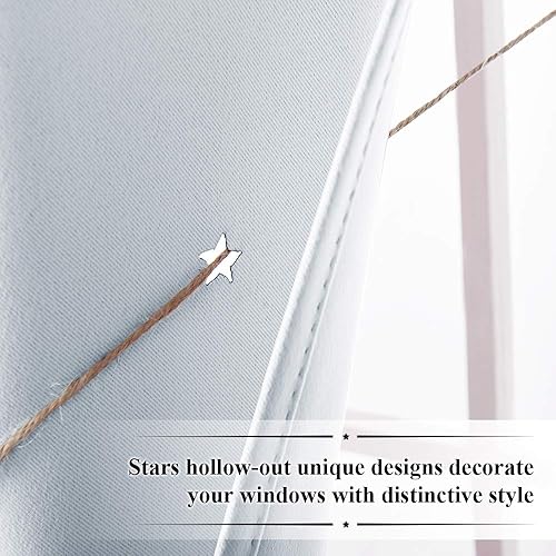 Miniatura 6 de NICETOWN - Cortinas para oscurecer la habitación con diseño mágico de estrellas huecas y destellos, paneles de cortina esenciales para ventanas de