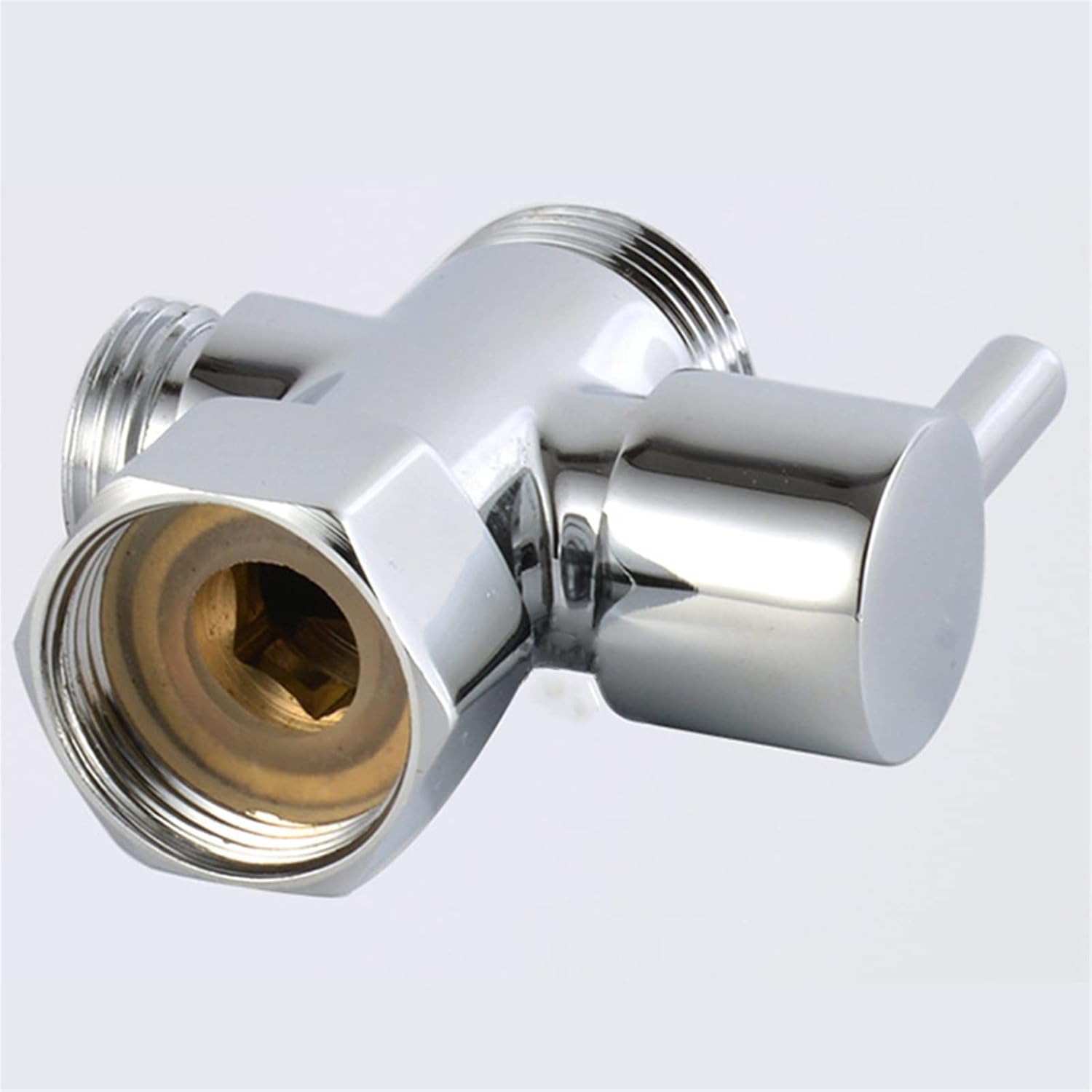Shower Head Holder Ways T-Adapter Diverter Valve Polished Chrome Faucet Shower Head Arm Diverter Switch Adapter Replace Bathroom Accessories