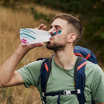 Foldable Water Bottle, 700ml Fully Collapsible Stock Bottle Pack of 4 | Large Soft Flexible Foldable Reusable Water Bottles for Gym Camping Cycling Outdoor Sports Hiking