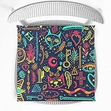 MCHIVER Halloween Watercolor Owl Fox Flower Unicorn Seat Cushion Square Memory Foam Chair Pads Durab