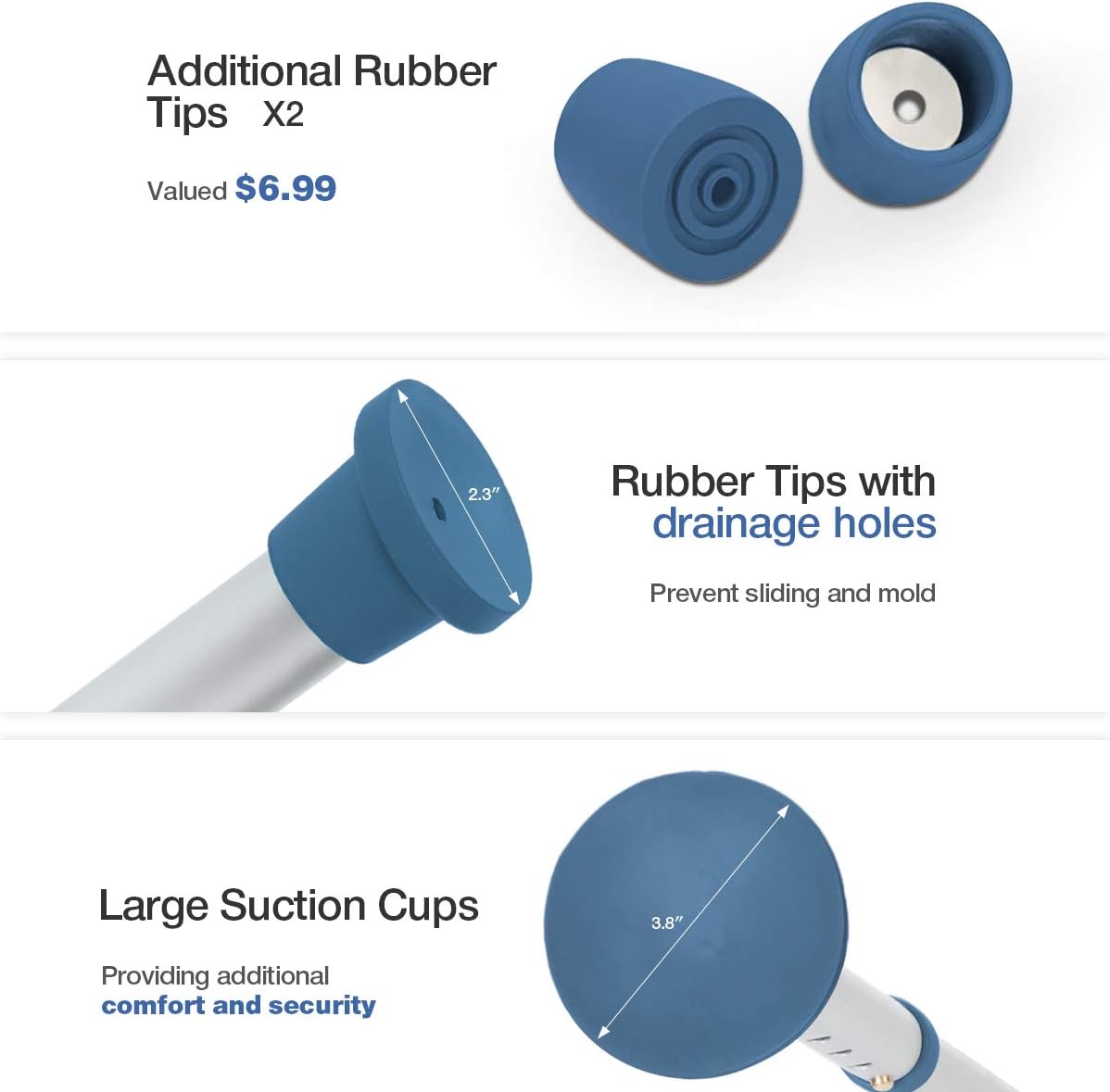 GreenChief Toilet Safety Rail, Medical Bathroom Safety Frame for Elderly, Handicap and Disabled - Adjustable Handrails for Toilet Seat Grab Bar Toilet Handrails Helper, 2 Additional Rubber Tips : Health & Household