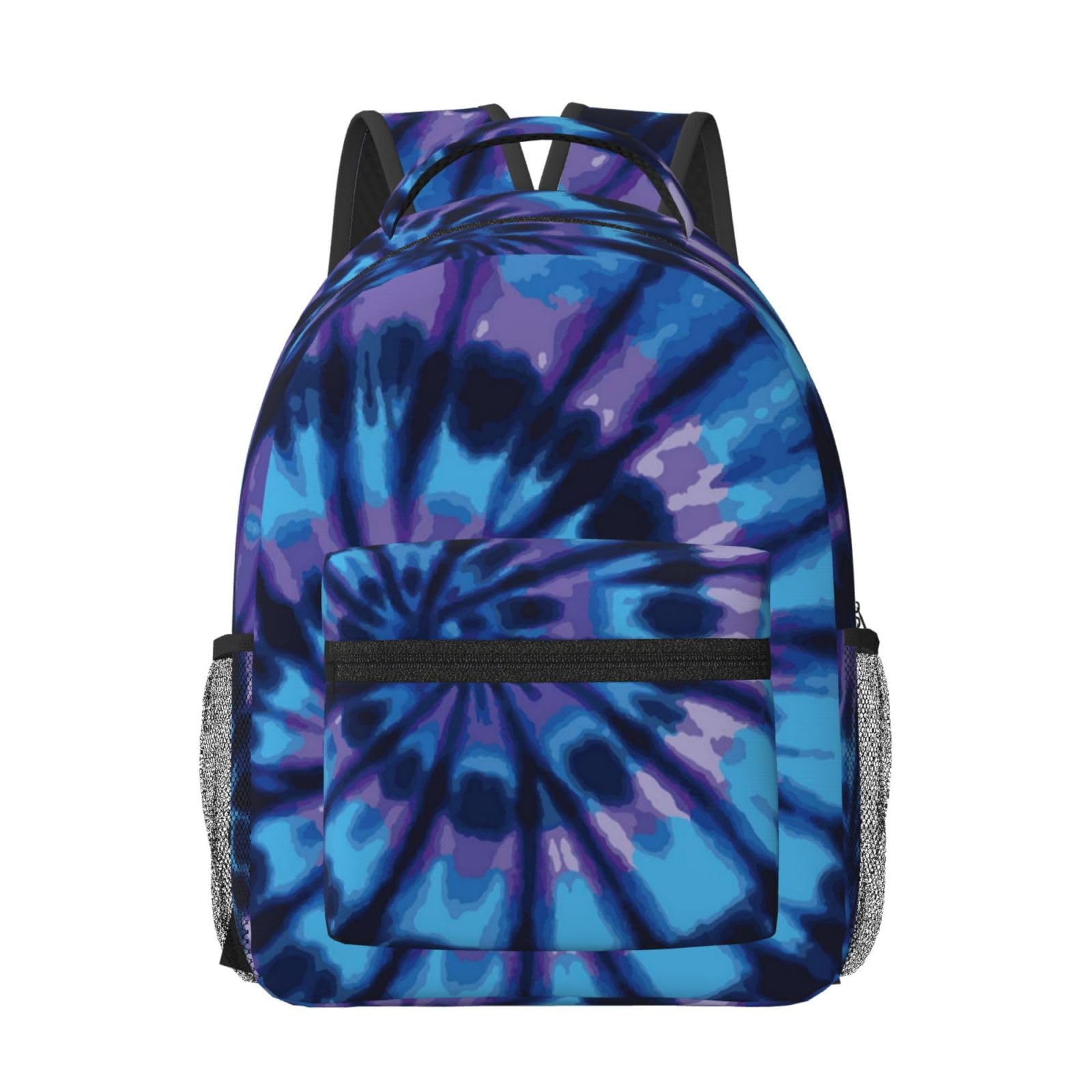 SDFCUMDM Purple Tie Dye Print Comfortable Student Backpack Comfortable Student Backpack For School, Work, And Outdoor Activities