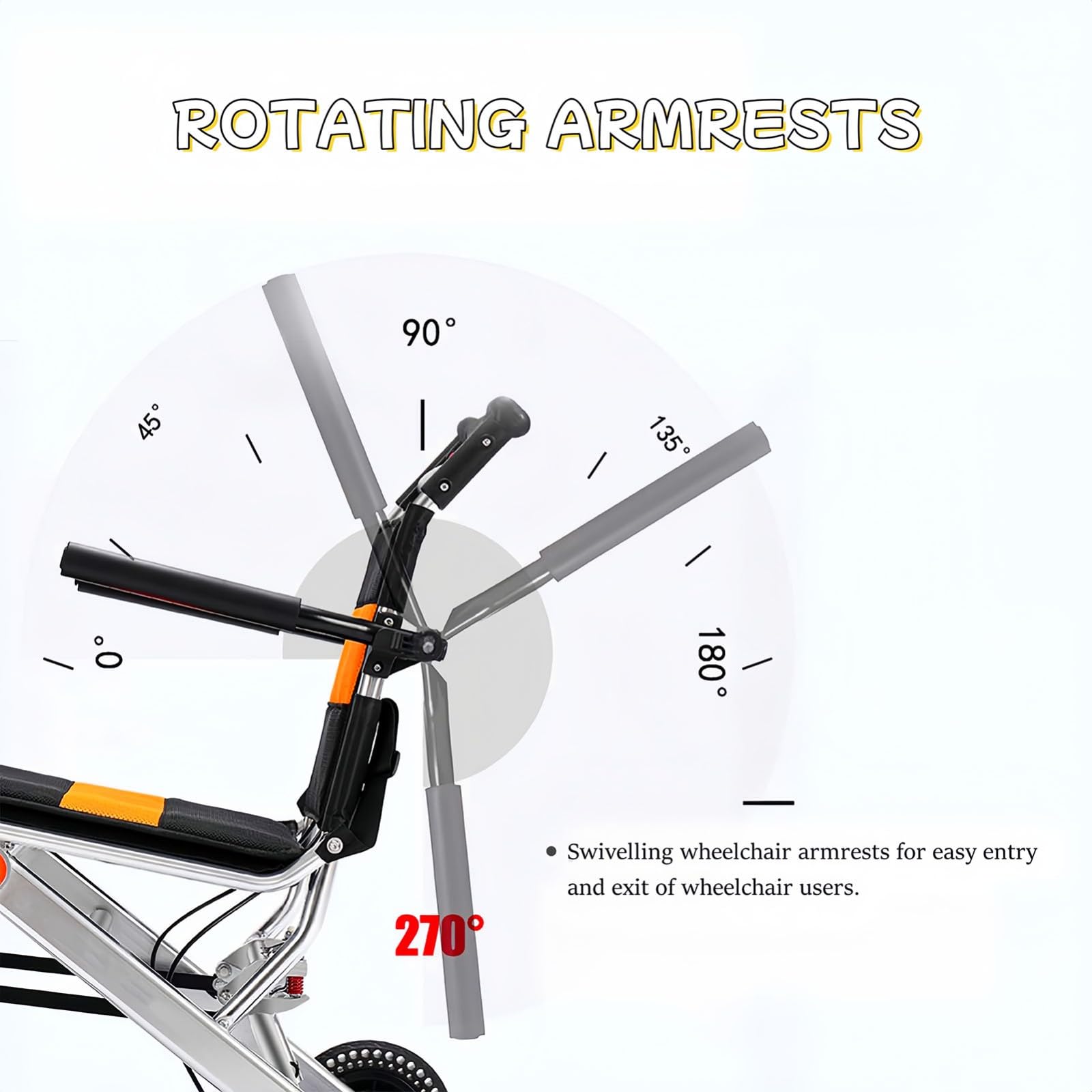 Silla Ruedas Pequeña Silla Ruedas Viaje Ligera y Plegable, Sillas de Ruedas Aluminio Sillas RuedasTransporte con Bolsas de Transporte para el hogar y Las Vacaciones A